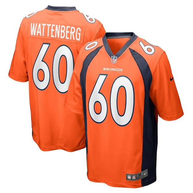 mens nike luke wattenberg orange denver broncos game player jersey